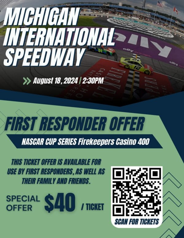 Michigan International Speedway Summer First Responder event flyer on Sunday, August 18, 2024.