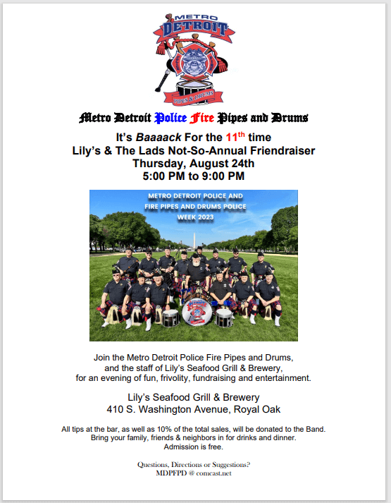 The 2023 Lily & Lads Fundraiser event details flyer