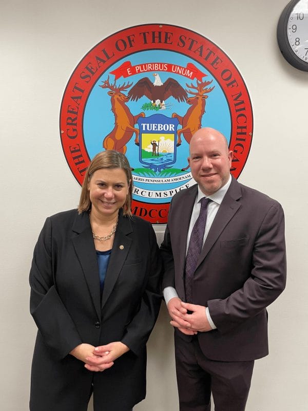 U.S. Senator Elissa Slotkin and POAM VP Jonathan Pignataro meet up.